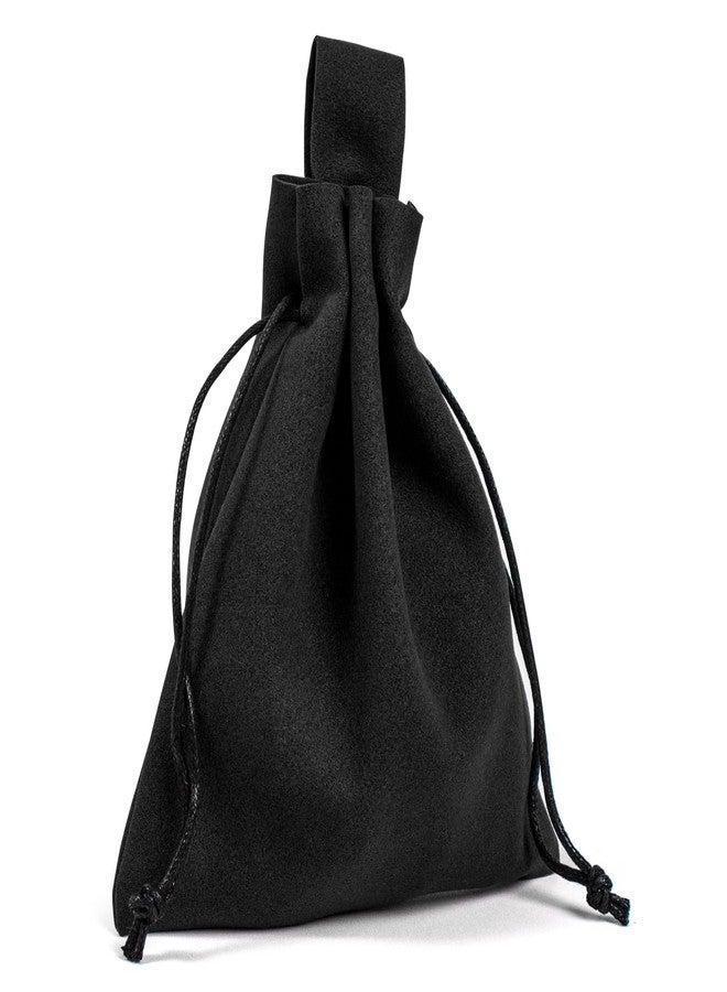 KOTORA Leather Belt Pouch Drawstring Coin Purse Portable Retro Travel Phone Dice Storage Bag Pirate Renaissance Viking Costume Accessory (Black) - Image 1
